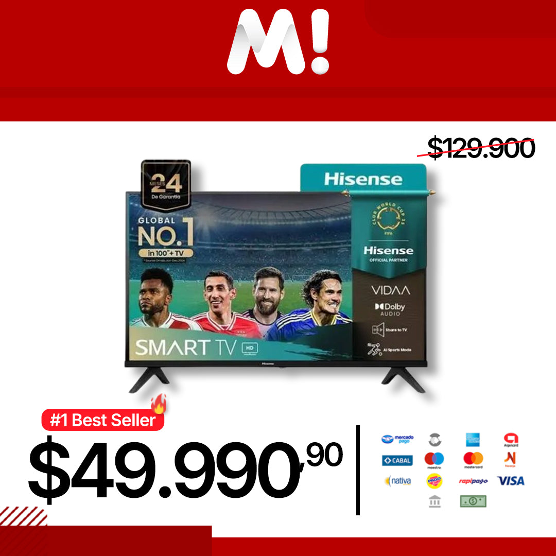 SMART LED VIDAA TV HISENSE 32" PULGADAS HD 32A42K
